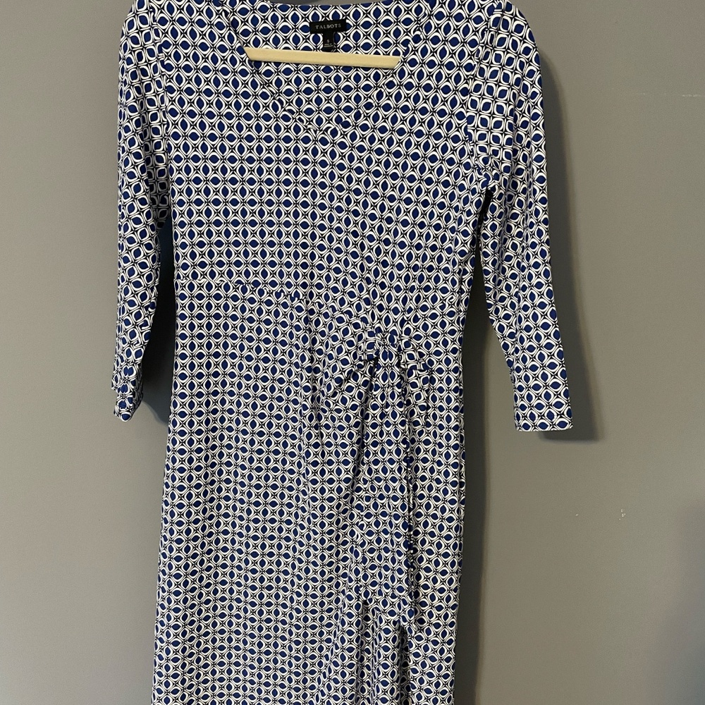 Talbots Blue Patterned Dress - Picture 3 of 7